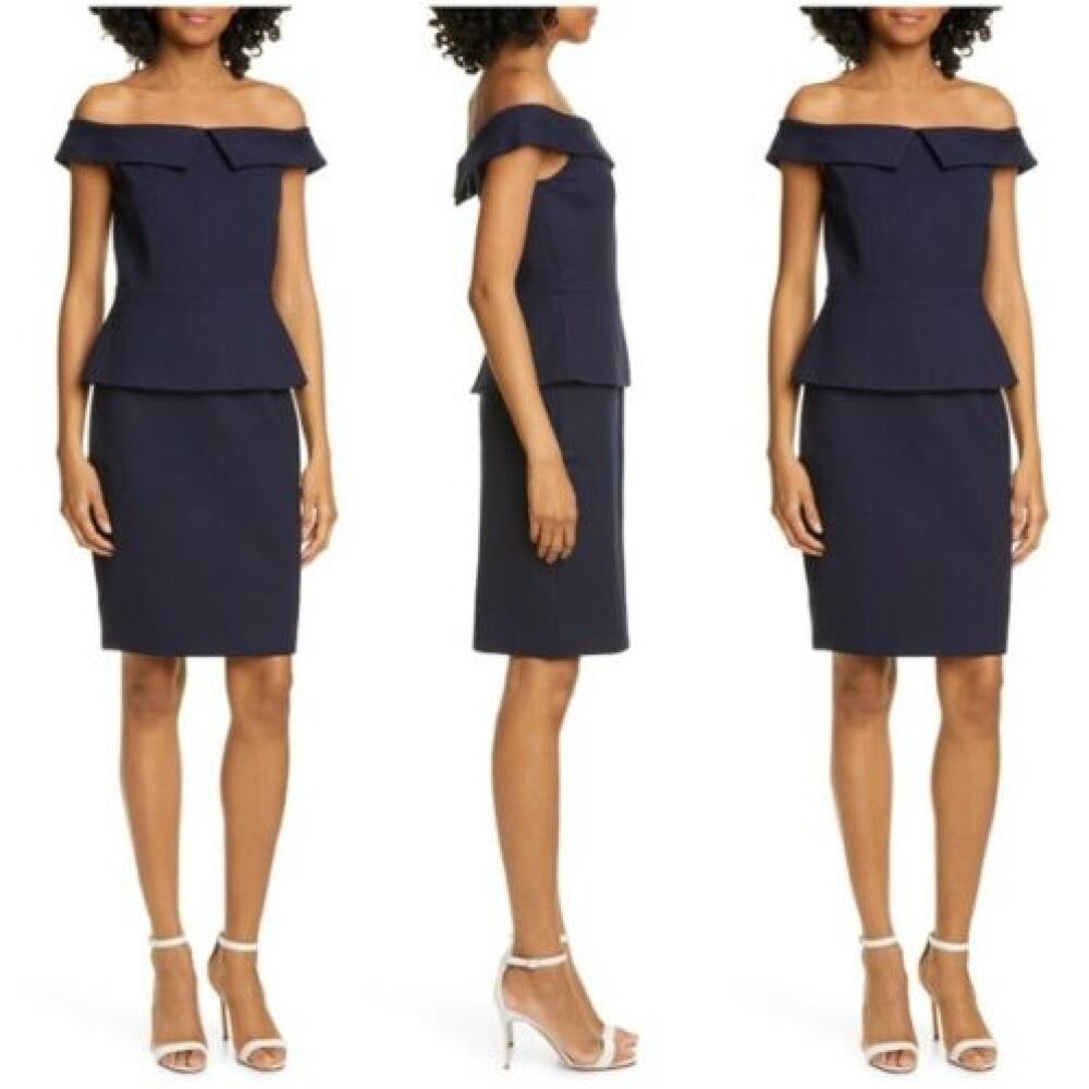 NWT Ted Baker Bardot Fold Peplum Dress Size 5